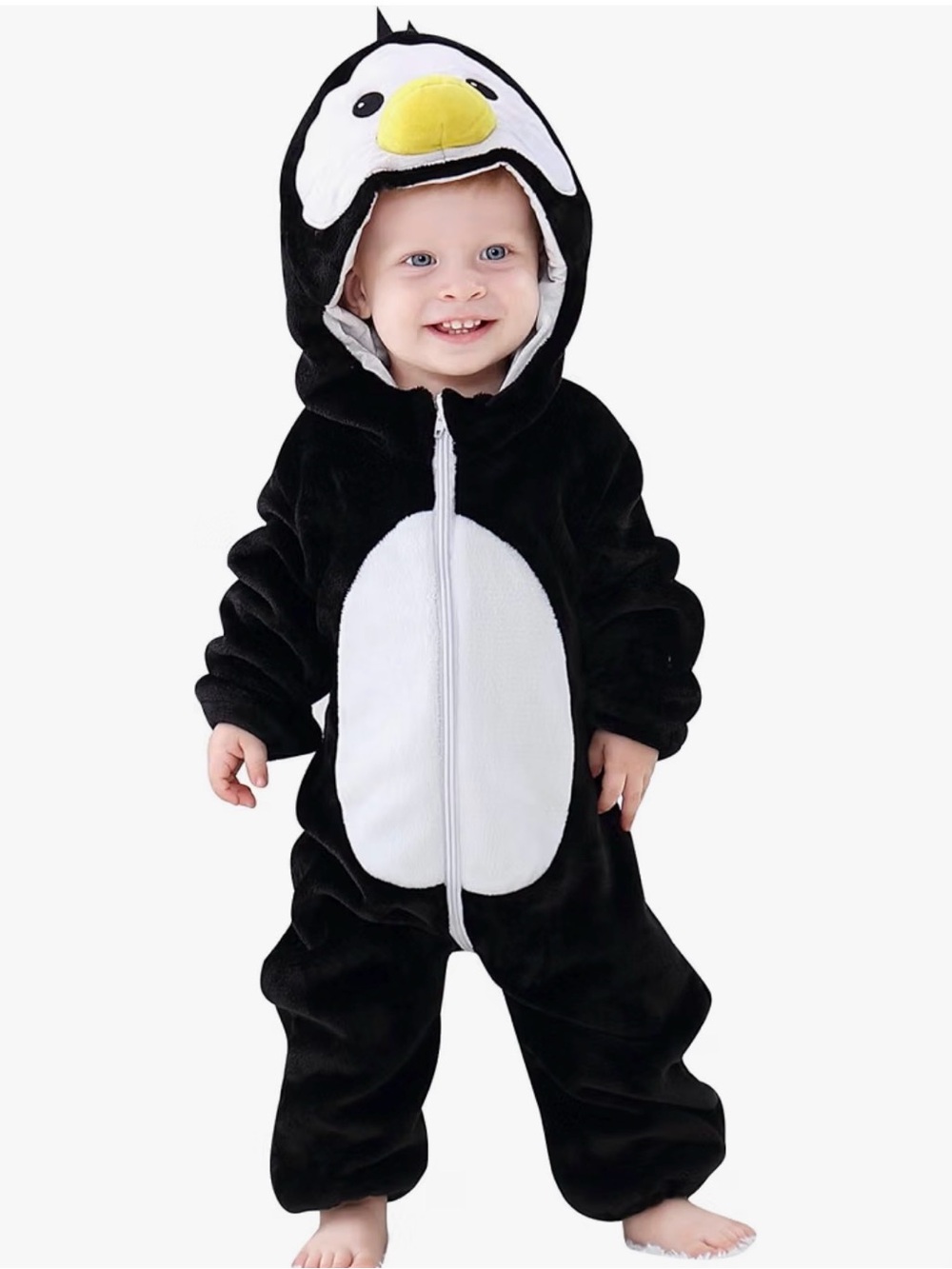 Two Baby Halloween Costumes- Penguin and Lion